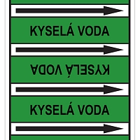 Značení potrubí, kyselá voda, 505 ks, 100 × 60 mm